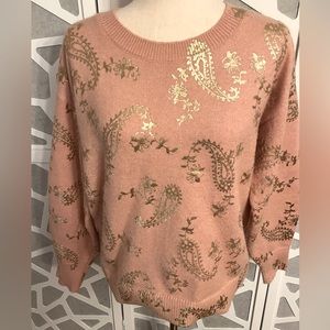 The Loft Sweater Pink Very Pretty with Gold Flecks, Size Small-New, Never worn